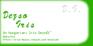 dezso iris business card